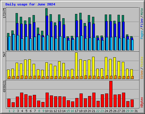 Daily usage for June 2024