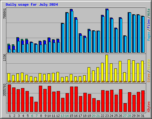 Daily usage for July 2024