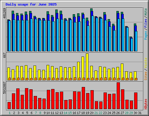 Daily usage for June 2025
