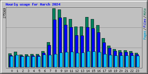 Hourly usage for March 2024